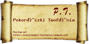 Pokoráczki Teofánia névjegykártya